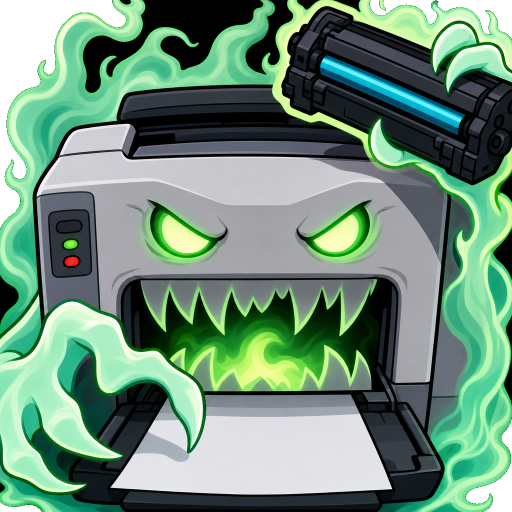 A haunted printer demanding toner